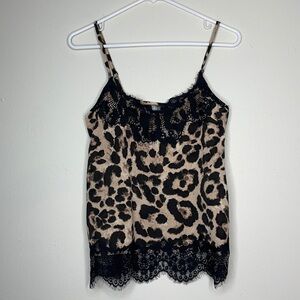 NWOT Missguided Leopard Lace Tank Top